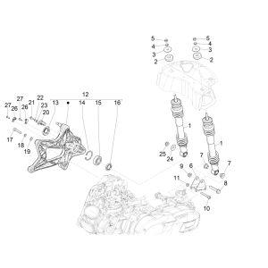 Amortisseurs Vespa GTS 125 4 temps IE ABS Euro4 2016-2018
