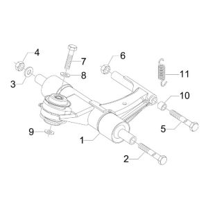 Sous-châssis Vespa Sprint 4 temps 3 soupes (injection euro4 IGET)
