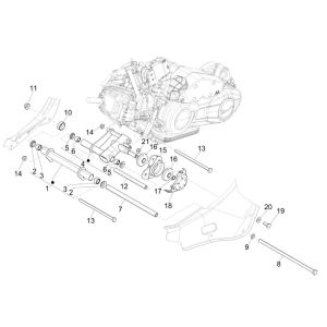 Bras oscillant Vespa Primavera 125 4 temps 3V IE ABS