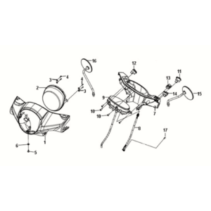 Optique de phareSym Fiddle III 50 E3 blanc/rouge (WH-006/R-010CA)