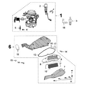 Carburateur Django 50 4-takt Evasion