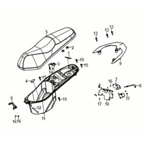 Poignée de siège arrière Sym Jet 14 50I E5
