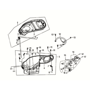 Selle - poignée arrière Sym Fiddle III 50 E3