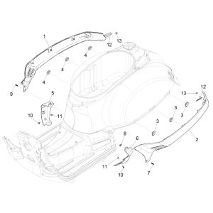 Jupe Vespa GTS 125 4 temps IE ABS Euro4 2016-2018-Skirt Vespa GTS 125 4-takt IE ABS euro4 2016-2018