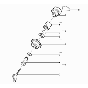 Serrure d'allumage Euro 3 2011 pour Piaggio Typhoon 50 2 temps