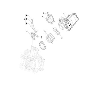Corps de papillon - Injecteur - Raccord d'entrée Piaggio Beverly 350 E3 Sport Touring 2013-2014