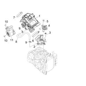 Corps de papillon - Injecteur - Entrée de connexion Piaggio MP3 300LT Sport 2009-2014