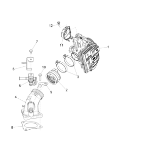 Boitier de papillon des gaz - Injecteur - Entrée de connexion MP3 500 LT Sport 2014-2016