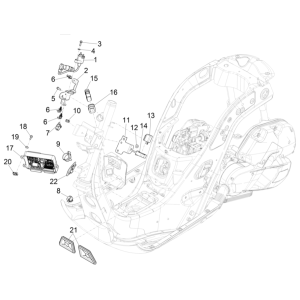 Régulateur de tension - Unités de commande électroniques - Bobine d'allumage HS Vespa GTS 125 4T E5 ABS 2021 (EMEA)