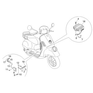 Régulateur de tension - Unités de commande électroniques - Bobine d'allumage HS Vespa GTV 250 4T 4V IE
