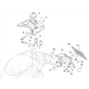 Garde-boue arrière Vespa Elettrica 25/KMH SCH E5 2021 (EMEA)