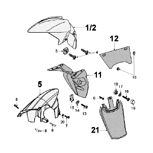 Garde-boue Peugeot Jet Force LC Injection Rouge