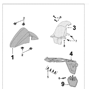 Garde-boue Peugeot Kisbee marron