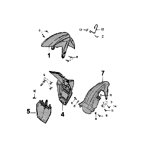 Garde-boue Peugeot Speedfight 4 4 temps bleu/noir