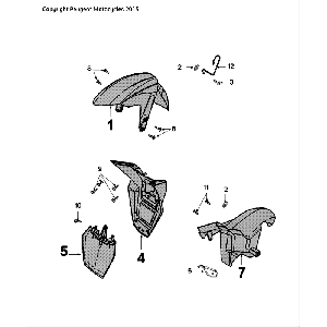 Garde-boue Peugeot Speedfight 4 LC noir/bleu