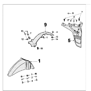 Garde-boue Peugeot Tweet vieux blanc