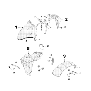 Garde-boue Peugeot V-clic rouge