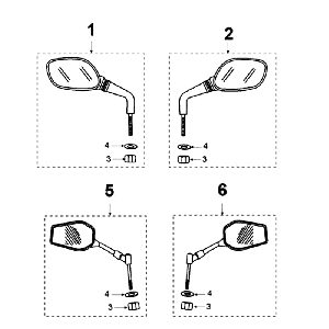 Rétroviseurs Peugeot Jet Force LC Injection Rouge
