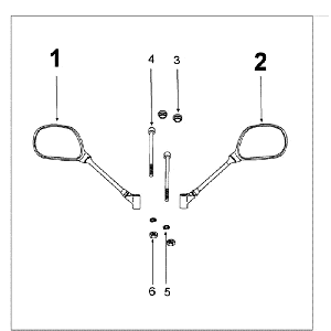 Rétroviseurs Peugeot Kisbee orange