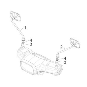 Rétroviseurs Vespa S 25 km 4 temps 2 soupapes