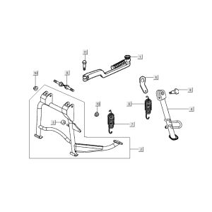 coup de pied standard Kymco People S 4 temps bleu cristal
