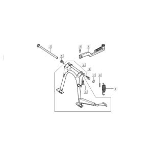Kick standard Kymco Super9 AC à 2 temps noir mat argent