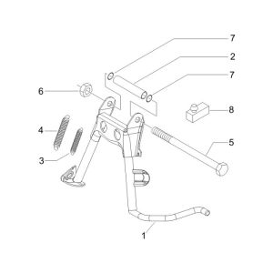 Châssis béquille centrale Piaggio Liberty 4 temps