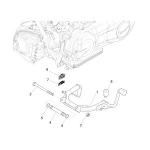 Béquille centrale Vespa Sprint 25 km 4 temps 2 soupapes