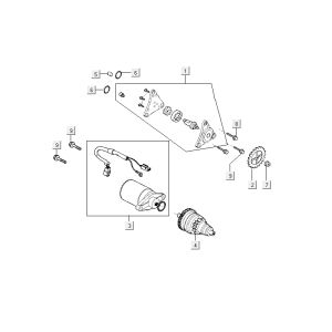 Démarreur Kymco Agility 10' 4 temps gris foncé