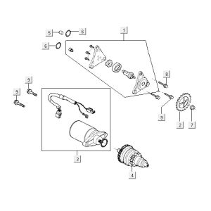 Démarreur Kymco VP50 4T AC marron métallisé