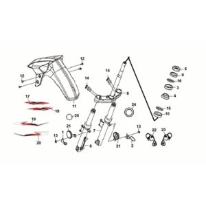 Steering  stem - front cushion Sym Crox 50 E5 WHITE (WH-8018P)