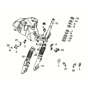 Steering stem - front cushion Sym Fiddle IV 125i AC CBS E5 2020-2021 BLACK (BK-7C)