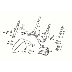 Tige de direction - coussin avant Sym X-Pro 50 E5 rouge (R-010CA)