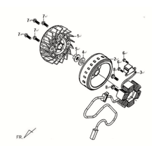 Ancrage en étoile/volant Sym Fiddle II 125S