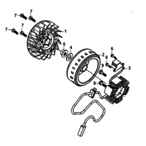 Steranker/ vliegwiel Sym Orbit III 125I E4