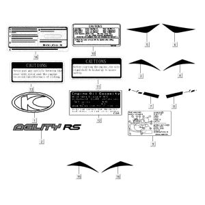 stickers Kymco Agility RS 4 temps blanc 11