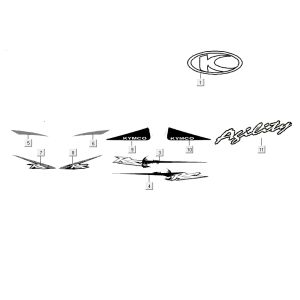 transferts autocollants Kymco Agility RS 4 temps blanc 11