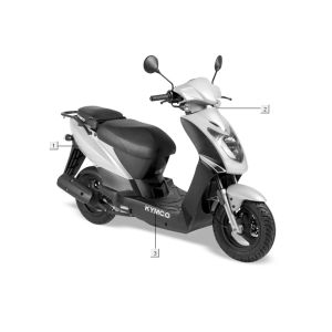 Autocollants 2 Kymco Agility 10' 4 temps gris foncé