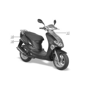 2 autocollants Kymco Vitality 2t ac rouge