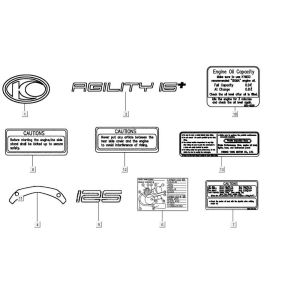 décalcomanie AGILITY 16+ 4T 125 Bleu clair métallique mat