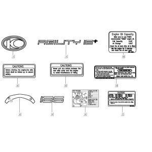 stickers AGILITY 16+ 4T 125 Argent Métallique Mat