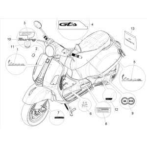 Emblèmes Vespa GTS 300 HPE 4T 4V IE ABS E4 2019 (EMEA)