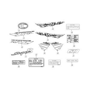 jeu d'autocollants Kymco Super 8 4 temps (2007-2009) orange