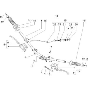 Guidon - Pompes de frein Gilera Runner 200cc VXR 4 temps 2006
