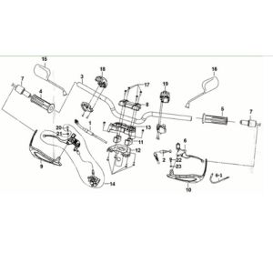 Stuurbocht - remgrepen KPL. L/R. Sym Crox 50 E3 ZWART (BK-007U)