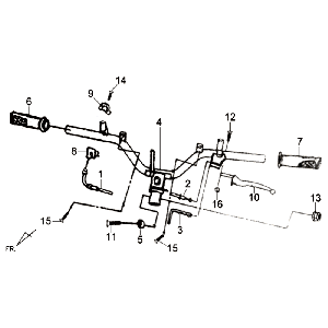 Leviers de frein Kpl L R Sym Tonik (BK001C) noir