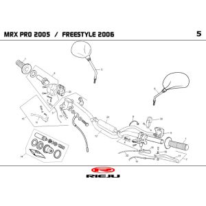 Pièces de direction - Rétroviseurs Rieju MRX pro blue 2006 2-Stroke