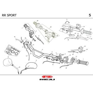 Pièces de direction - Rétroviseurs Rieju RR sport noir 2002 2 temps