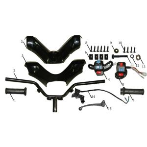 Pièces de direction China Touring bleu