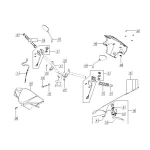 Pièces de direction Kymco Agility 12' 4 temps noir